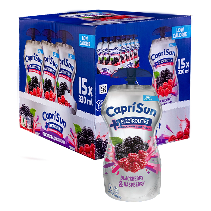 CAPRI-SUN + Electrolytes Blackberry & Raspberry (330ml x 15pcs MULTIPACK)