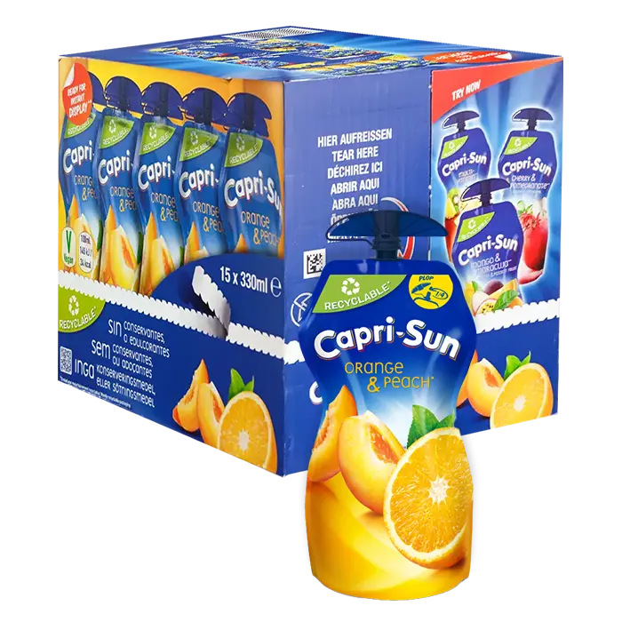 CAPRI SUN ORANGE & PEACH 330ml x 15pcs MULTIPACK