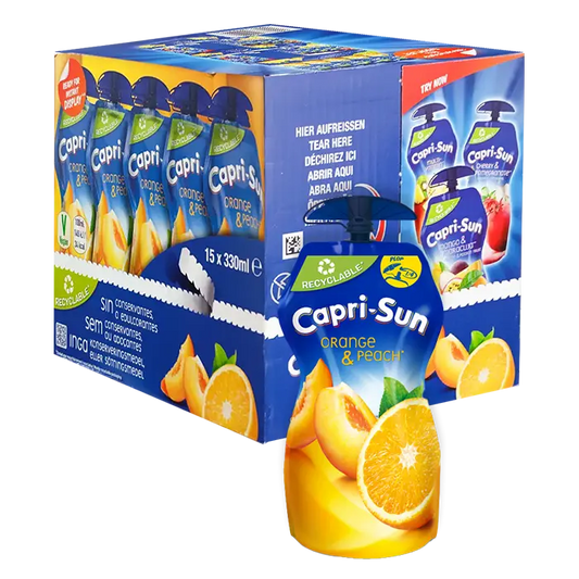 CAPRI SUN ORANGE & PEACH 330ml x 15pcs MULTIPACK