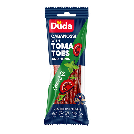 Duda: Λουκανικάκια καπνιστά Kabanosy με Ντομάτα & Μυρωδικά (95g)