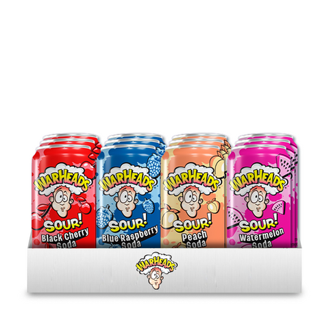 Mix box with all flavors of Warheads Sour Soda (330 ml X 12)