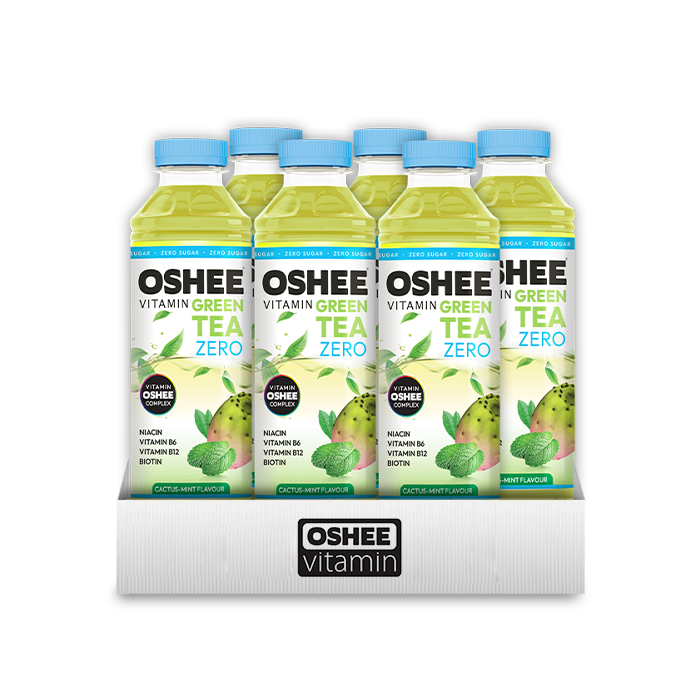 OSHEE Vitamin Green Tea ZERO Cactus - Mint (555 ml) x6