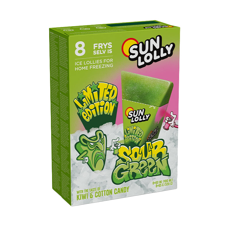 Sun Ice Lolly παγωτά με γλυκόξινη γεύση Kiwi και Cotton Candy (8x60ml)
