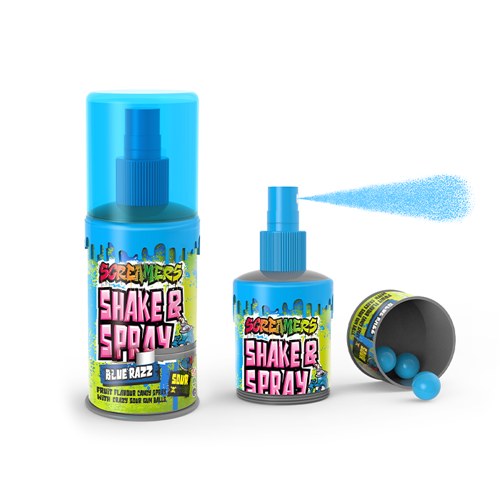 ZED SCREAMERS SHAKE & SPRAY - BLUE RAZZ (12x60ml)