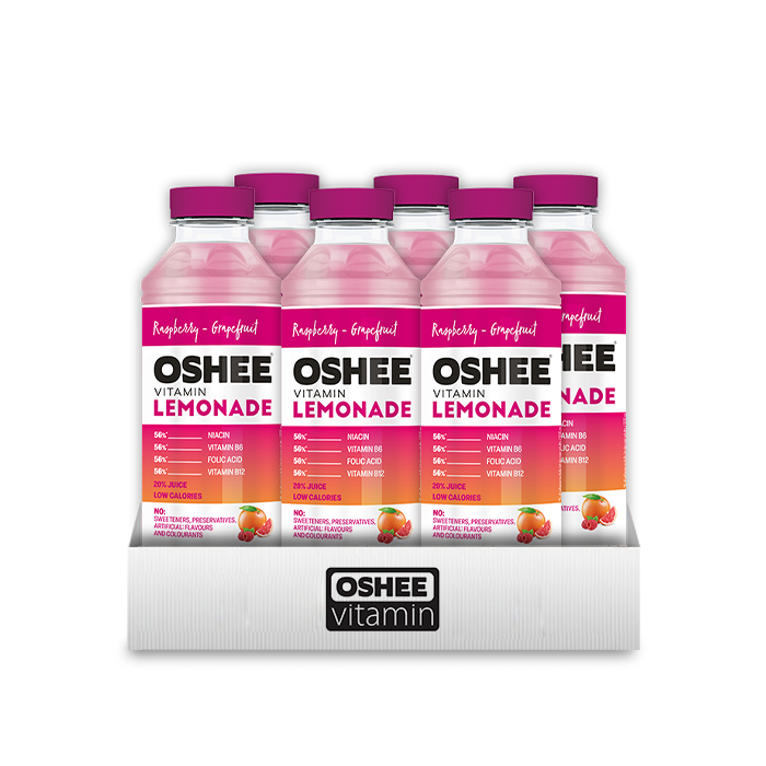 OSHEE VITAMIN LEMONADE RASPBERRY & GRAPEFRUIT 555ml X 6pcs