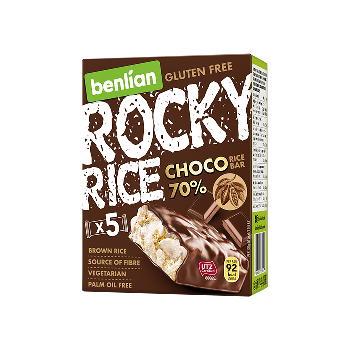 ROCKY RICE DARK CHOCO 70% 18g x 5pcs