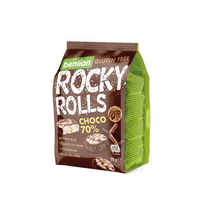 ROCKY ROLLS DARK CHOCO 70g