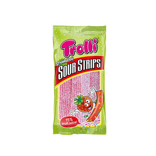 TROLLI SOUR STRIPS STRAWBERRY 85g